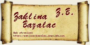 Žaklina Bažalac vizit kartica